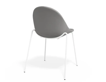Pebble Chair Cloudgreyfabricseat 4postwhite