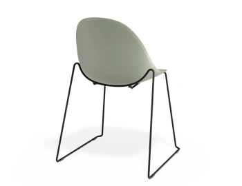Pebble Chair Greenseat Sledblack