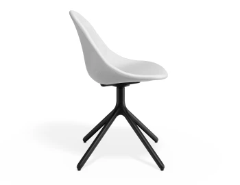 Pebble Chair Whitepuseat Swivelbase