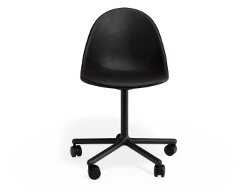 Pebble Chair Blackpuseat Swivelcastors