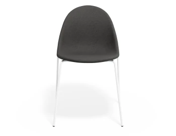 Pebble Chair Greyfabricseat 4postwhite