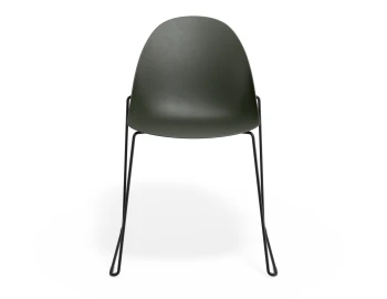 Pebble Chair Oliveseat Sledblack
