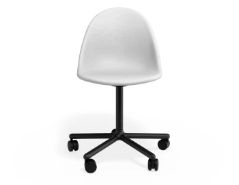 Pebble Chair Whitepuseat Swivelcastors