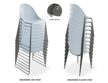 Pebble Rail Chair Blue 10 Stack