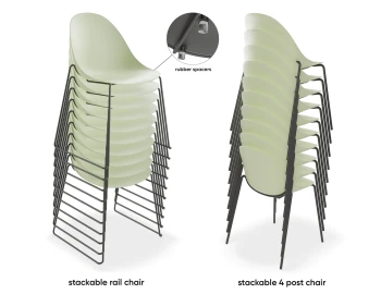 Pebble Rail Chair Green 10 Stack