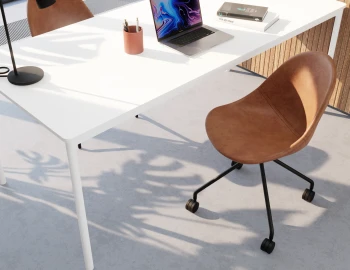 Pebble Swivel Chairs Brown Leather Angle