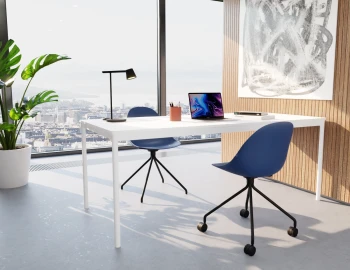 Pebble Swivel Chairs Navy Angle