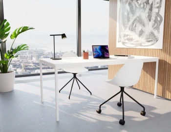 Pebble Swivel Chairs White Angle