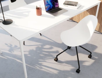 Pebble Swivel Chairs White Angle