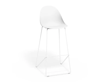 Pebble Barstool Whiteseat Whiteframe