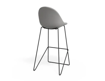 Pebble Barstool Cloudgreyfabricseat Blackfram