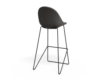 Pebble Barstool Greyfabricseat Blackframe