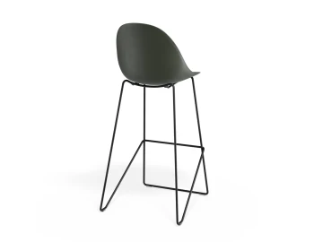 Pebble Barstool Oliveseat Blackframe