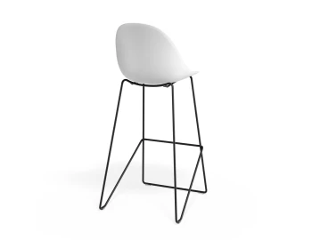 Pebble Barstool Whiteseat Blackframe