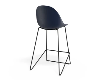 Pebble Kitchenstool Navyseat Blackframe