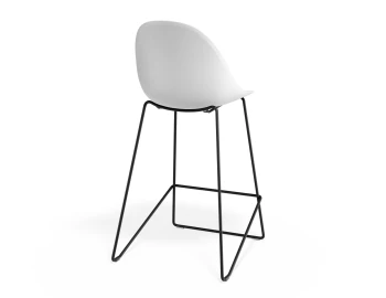 Pebble Kitchenstool Whiteseat Blackframe
