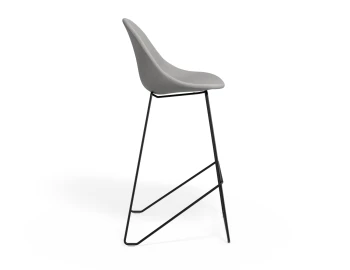Pebble Barstool Cloudgreyfabricseat Blackframe