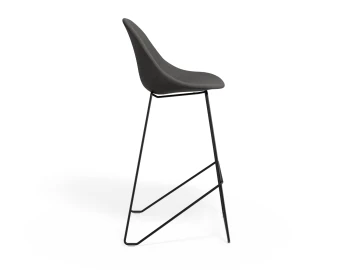 Pebble Barstool Greyfabricseat Blackframe