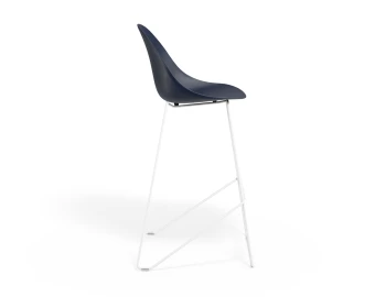 Pebble Barstool Navyseat Whiteframe