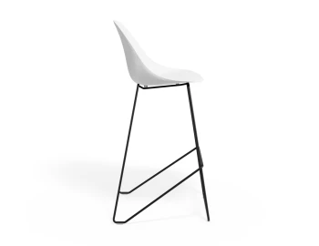 Pebble Barstool Whiteseat Blackframe