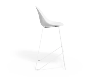 Pebble Barstool Whiteseat Whiteframe