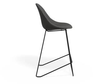Pebble Kitchenstool Greyfabricseat Blackframe