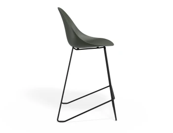 Pebble Kitchenstool Oliveseat Blackframe