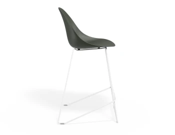 Pebble Kitchenstool Oliveseat Whiteframe