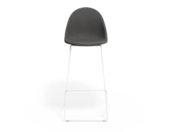 Pebble Barstool Greyfabricseat Whiteframe