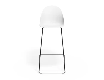 Pebble Barstool Whiteseat Blackframe
