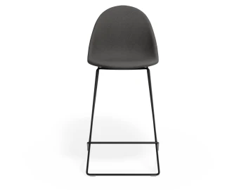 Pebble Kitchenstool Greyfabricseat Blackframe