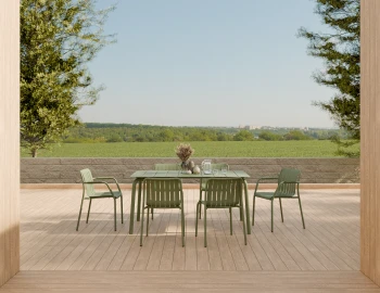 Roku Diningtable 160 Chair Green Residential
