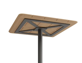 Roku Teakcafetable 75x75 Charcoal