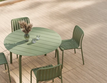Roku Diningtable 120d Chair Green Residential