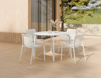 Roku Diningtable 120d Chair White Residential