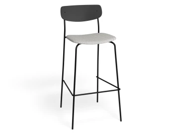 Rylie Barstool Black Herringbone