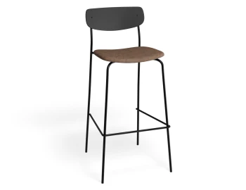 Rylie Barstool Black Printedsuede