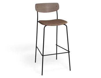 Rylie Barstool Walnut Printedsuede