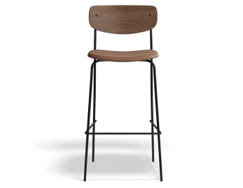 P4 Rylie Stool 75cm Walnut TanPU Front