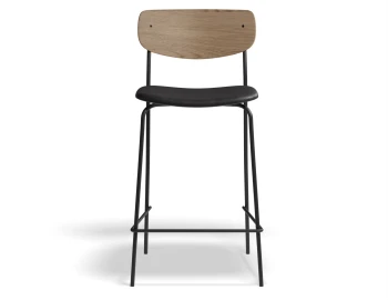 Rylie Stool 65cm Natural BlackPU Front
