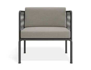P 4v2 Seville Loungechair Charcoalframe Lightgreycushion