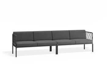 Sevillev2 4seater Charcoalframe Darkgreycushion