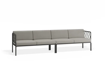 Sevillev2 4seater Charcoalframe Lightgreycushion