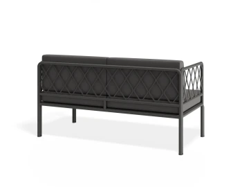 Sevillev2 2seater Charcoalframe Darkgreycushion