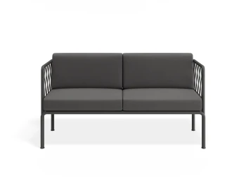 Sevillev2 2seater Charcoalframe Darkgreycushion
