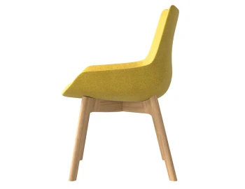 Flow Chair Low Woodbase Yellow Side