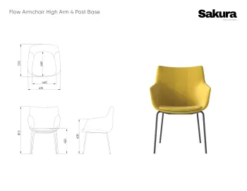 Sakura Collection Flow Armchair High Arm 4 Post Base Website