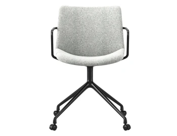 Grey Flow Chair Arms Swivel Castors Side