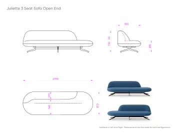 Juliette 3 Seat Sofa Open End