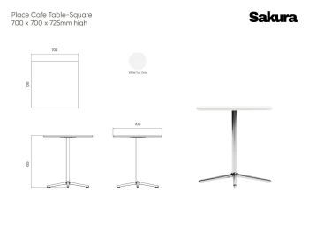 Place Cafe Table Line Drawings 70 X 70 X 725cm